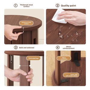 <span class=keywords><strong>Tabouret</strong></span> rond <span class=keywords><strong>en</strong></span> bois minimaliste, durable, extensible et empilable avec un design écologique pour le salon, l'hôtel, l'appartement, la maison, les meubles - Product Image 5