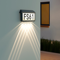 Plaque de numéro de maison solaire LED personnalisée 5W IP65, panneau d'adresse, lumière blanc chaud doux 2700K, batterie incluse pour jardin, conforme RoHS