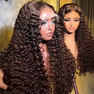 250% Dichte Hochwertige Rohe Indische Haarperücke Großhandel 5x5 Lace Closure Echthaarperücke 13x4 HD Lace Frontal Burmesische Lockenperücke - Product Image 6