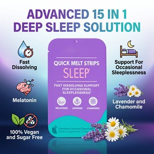 Tiras de Melatonina de Disolución Rápida para Adultos, Marca Privada, 5 mg, Lavanda y <span class=keywords><strong>Manzanilla</strong></span>, Tiras Orales Orgánicas de Disolución Rápida para el Sueño - Product Image 4