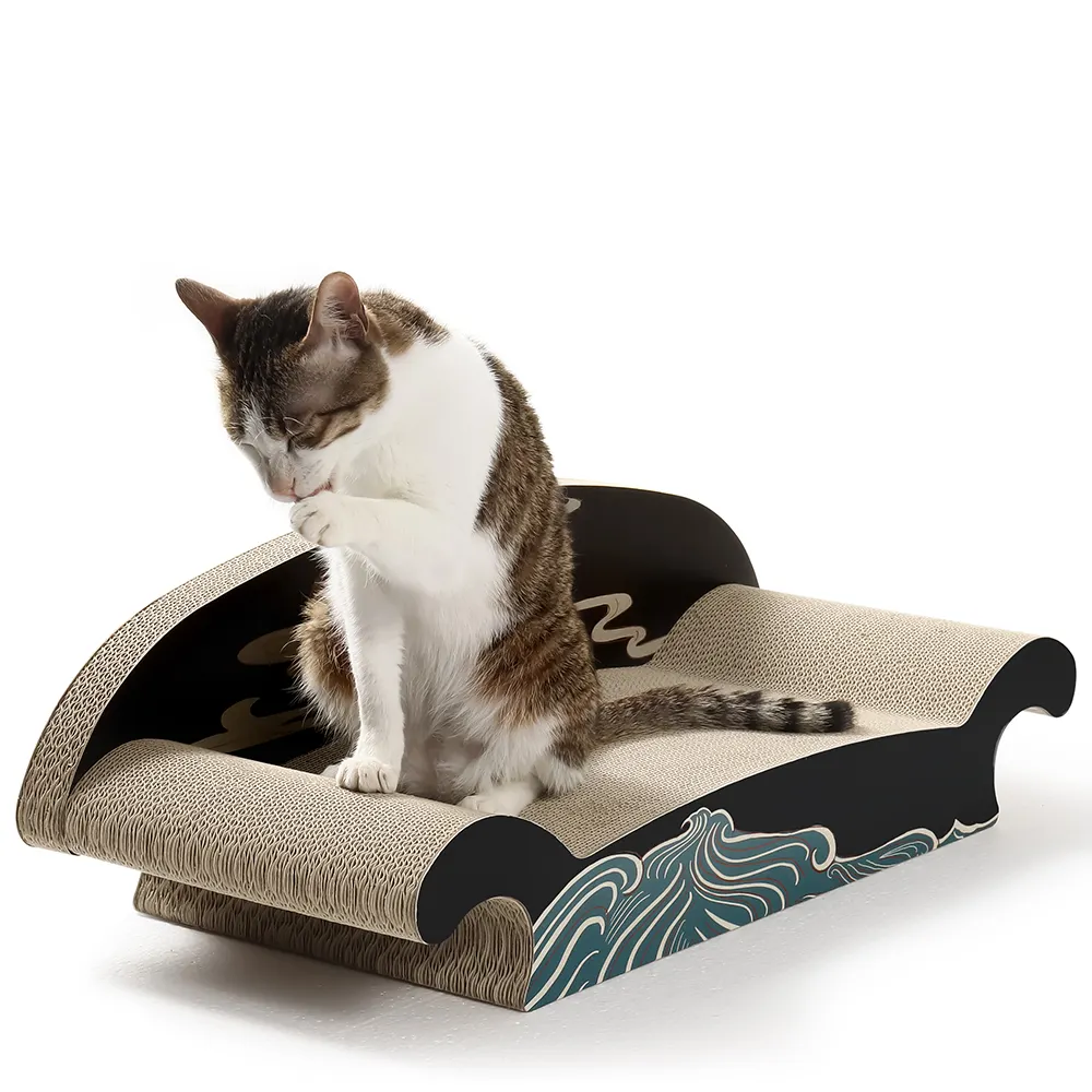 Cat Lounge Scratcher Couch Cat Lounger Bed with Scratch Pad Cat Sofa Bed