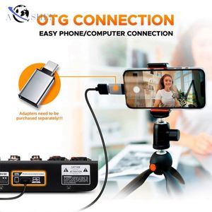 QIHANG <b>Mini</b> OTG Live Sound Card 4 Channels Audio Mixer DJ Console BT 48V <b>PC</b> Audio Interface for Compter - Product Image 3