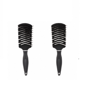 Brosse à rouleau en céramique avec poignée en caoutchouc antidérapante, poils de sanglier doux, pour démêler les cheveux bouclés et raides - Product Image 1