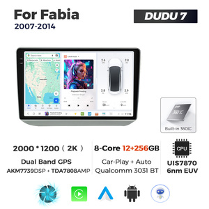 Sistemas Multimídia para Carros DUDU Android para <span class=keywords><strong>Skoda</strong></span> <span class=keywords><strong>Fabia</strong></span> 2007-2014 com Tela de Navegação Música CarPlay Android Auto - Product Image 2