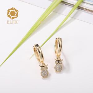 Boucles d'oreilles Elfic Fashion, Aretes Oro Laminado 14k, Boucles d'oreilles créoles, <span class=keywords><strong>Bijoux</strong></span> hibou pour fille, <span class=keywords><strong>Bijoux</strong></span> religieux plaqués, Joyería Mayoreo Or - Product Image 4