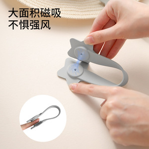 Magnetic Hat <b>Clip</b> For Backpack Travel Outdoor Use Beige And Gray Plastic Strong Magnetic <b>Hook</b> With Silicone Storage Design - Product Image 2