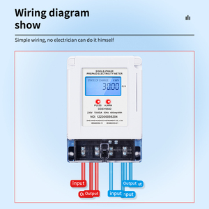 Một pha trả trước kWh năng lượng mét với màn hình LCD hiển thị Din Rail cài đặt kỹ thuật số tần số mét - Product Image 3