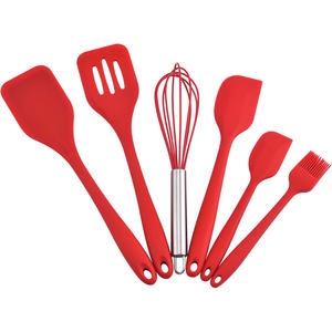 Ensemble de 5 spatules de cuisine pour la maison, résistantes à la chaleur, en silicone alimentaire, avec poignées en silicone, compatibles lave-vaisselle et four - Product Image 1