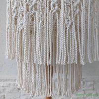 Lustre en macramé tissé bohème luxueux, grande lampe suspendue décorative pour la maison, 100% coton, accessoires respirants