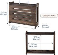 Boîte de rangement murale ventilée en bois pour routeur WiFi, organisateur de câbles de modem, étagère dissimulée pour la maison, la télévision ou le bureau