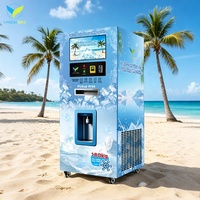 Dispensador de Hielo y Agua de Autoservicio VFresh de 180 kg para Hoteles, Cafeterías y Comercios, Máquina Expendedora de Hielo