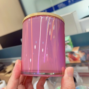 Pot à bougie en verre arc-en-ciel <span class=keywords><strong>LUXE</strong></span> Design 4oz 7oz 10oz 14oz, conteneur personnalisé pour remplir de la cire parfumée, logo et emballage personnalisés - Product Image 3