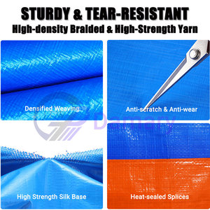 Bâche en PE double face bleue et orange, imperméable, anti-UV, avec œillets <span class=keywords><strong>pour</strong></span> couverture extérieure - Product Image 5