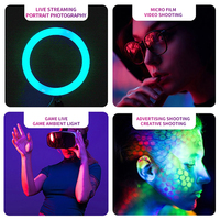 Anneau lumineux LED 10/6/8/10/12/13/14/50/16/18 pouces, support pour téléphone (rvb), lampe annulaire pour photographie, vidéo en direct, Selfie, avec trépied