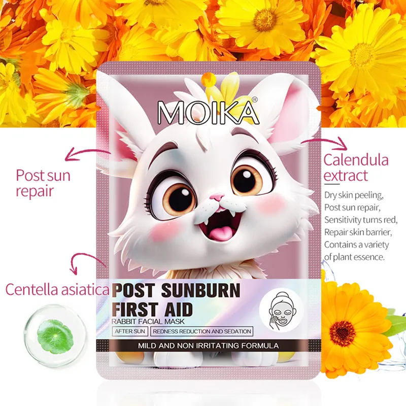 Private Label Factory Supply Natural Fruit Face Mask Skincare Rabbit After Sun First Aid Mask Facial Mask