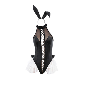<span class=keywords><strong>Lingerie</strong></span> Flirty Bunny Girl pour femmes, costume de jeu de rôle une pièce à entrejambe ouvert avec accessoire oreilles - Product Image 1