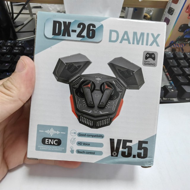 High Fashion DX26 Real Wireless Headset for Game Studio Noise Cancelling TWS In-Ear Earbuds with Bass Boost and APT-X