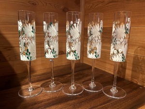 Coffret cadeau d'entreprise Flûte <span class=keywords><strong>à</strong></span> champagne personnalisée peinte <span class=keywords><strong>à</strong></span> la main avec motif floral, cadeau de mariage personnalisé pour les demoiselles d'honneur - Product Image 3