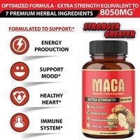 Capsules de Maca Naturelle Pure de Qualité OEM / Capsules d'Extrait de Racine de Maca, Complément Alimentaire pour Hommes, Force et Vitalité Accrues