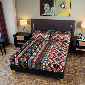 Groothandel Custom Bohemian Patroon 3 Stuks Hoeslakens Sets Antislip Polyester Hoeslaken Voor Queen Size Bed Voor Home Hotel - Product Image 3