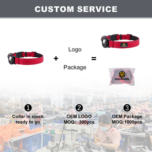 Biểu Tượng Tùy Chỉnh Phản Quang Mềm Đệm Sang Trọng Không Thấm Nước Chống Mất Gps Tracker Không Khí Tag Chủ Rắn Nylon Pet Dog Cổ Áo - Product Image 5