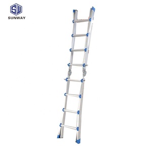 Échelle pliante extensible en aluminium Big Hinge Giant certifiée EN131, moderne, argentée, 4x4 marches, capacité <span class=keywords><strong>de</strong></span> charge 150 kg, pour extérieur - Product Image 6