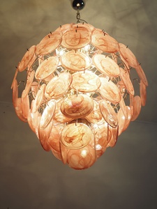 Lampadario Moderno in Vetro Rosa Fatto a Mano, Luci Sospese Regolabili in Altezza per Decorazione Casa, Ristorante, Hotel - Product Image 5