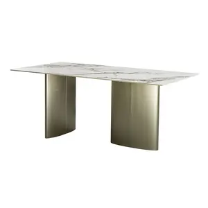 Морден роскошный дизайн, Мраморная столешницы, обеденный набор из 6 стульев, мебель для столовой, стол и стулья для столовой