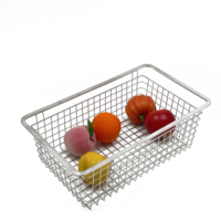 Panier en maille d'acier inoxydable industriel 410x235x135mm, support de rangement et d'égouttage multifonctionnel pour cuisine