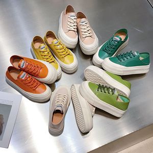 Summer new style genuine <b>leather</b> retro multi-purpose double-wear white <b>sneakers</b> with thick sole, lace-up round toe flat casual s - Product Image 2