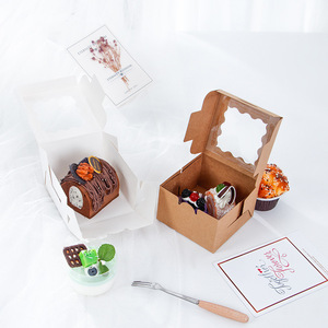 2/4/6 caja <span class=keywords><strong>de</strong></span> embalaje para cupcakes embalaje papel Kraft muffin taza huevo tarta caja al por mayor caja <span class=keywords><strong>de</strong></span> embalaje para pasteles - Product Image 6