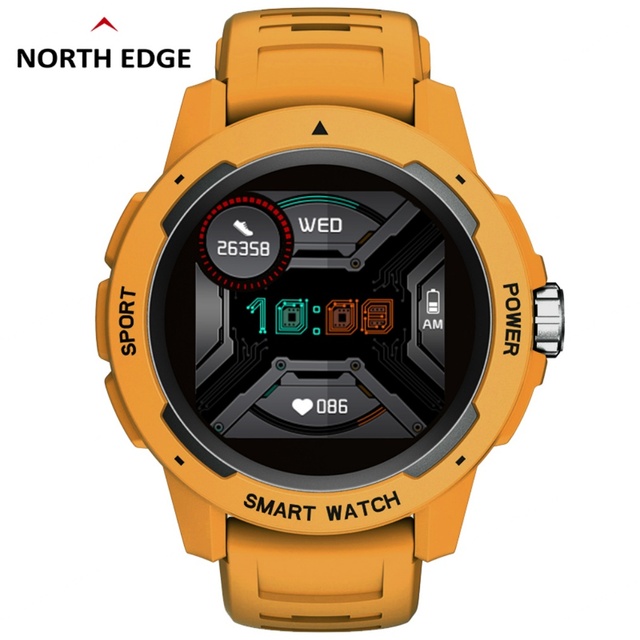 NORTH EDGE Men's Men Fashion Sports Watches Screen Heart Rate Pedometer Stopwatch Waterproof Clock