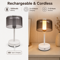 Lampe de table solaire LED portable d'extérieur en métal avec contrôle tactile à intensité variable pour la décoration moderne des patios et terrasses