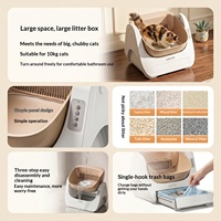 Bac à litière pour chat entièrement automatique, grande capacité, anti-odeurs, intelligent, en plastique ABS, style ouvert, fonction autonettoyante, exclusif
