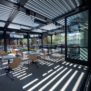 Pergola et gazebo en aluminium d'extérieur personnalisés avec toit à lames, marque <span class=keywords><strong>Airfun</strong></span>, facile à assembler, décorations de jardin - Product Image 2