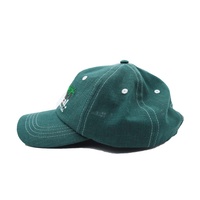 Vente en gros Chapeau sport papa personnalisé avec logo brodé non structuré en coton Casquette de baseball verte à 6 panneaux