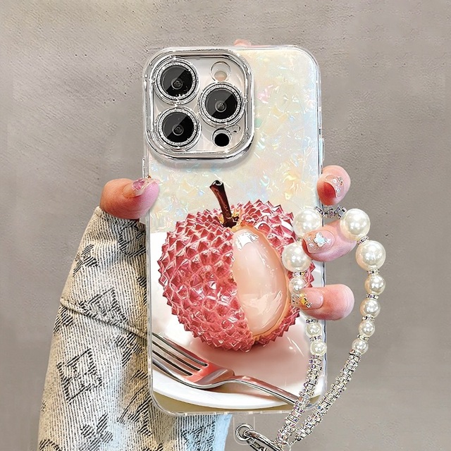 Delicious Lychee Printing Bracelet Shell Pattern Acrylic Mobile Phone Cover Case for Iphone 11 12 13 14 15 16 17 Pro Max Air