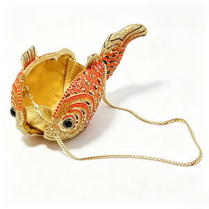 Cute Goldfish Shaped Crystal Evening <strong>Bag</strong> Handmade Unique Women's <strong>Clutch</strong> Handbag <strong>for</strong> <strong>Wedding</strong> Party Wholesale - Product Image 4