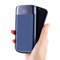 Power Bank Baterai Li-Polymer Ultra Tipis 10000mAh-20000mAh Pengisian Cepat Portabel Outdoor Tipe-C USB Layar LED Universal
