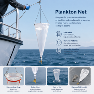 Red de plankton de nylon Degao resistente a la corrosión por agua de mar, con marco de acero inoxidable, para investigación de ecología acuática y monitoreo ambiental. - Product Image 2