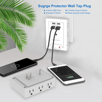 Protector de Sobretensión Portátil Vastfafa con 6 Tomas de Corriente, 3 Puertos USB A y C, Certificado ETL, 16A