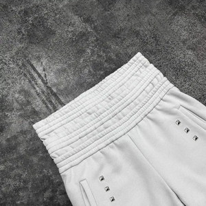 Produttore personalizzato pantaloni da Jogging larghi a vita a doppio strato oversize in cotone spugna francese con stampa pantaloni larghi da uomo - Product Image 4
