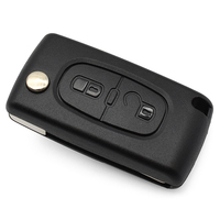 Carcasa para Llave de Coche con 2 Botones, Tipo Flip, con Hoja HU83 y Control Remoto CE0536