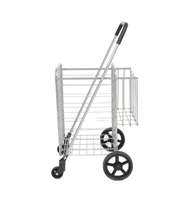 Chariot pliant de chariot de magasin 45KGS glissant l'usine portative faite sur commande pour des supermarchés emploient le tube carré de voiture de fil