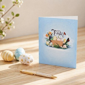 Tarjeta de felicitación 3D con diseño de conejo de Pascua, tarjeta de invitación de papel de dibujos animados con sobre, regalo para fiestas navideñas - Product Image 2