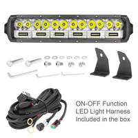 Barre lumineuse LED double rangée 12 pouces 108W à faisceau combiné, avec lentille chromée ou noire, pour tout-terrain 12V, avec faisceau de câblage automobile