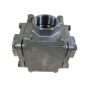 JTAIV DN15-DN40 Robinet à bille manuel OEM à quatre voies en acier inoxydable avec base filetée pour fluides - Product Image 5