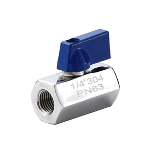 Vannes à boisseau sphérique miniatures en acier inoxydable ISO avec double filetage femelle pour canalisations d'évacuation aux États-Unis - Product Image 5