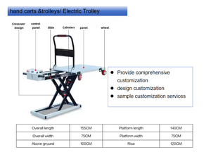 Ağır 300Kg 500Kg kargo hidrolik elektrikli makaslı Platform masa arabası el arabaları ve arabaları açık kasa kamyon sepeti - Product Image 2