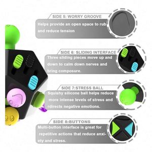 Jouet anti-stress rotatif à 360 degrés en forme de dés, idéal pour la thérapie sensorielle des doigts, outils de salle de classe, commande en gros - Product Image 5